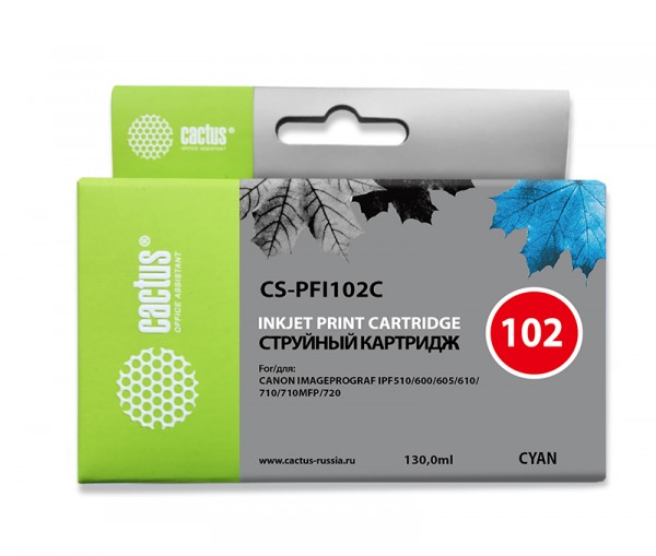  Cactus CS-PFI102C   CANON iPF500, iPF600, iPF700, iPF765, LP17, LP24