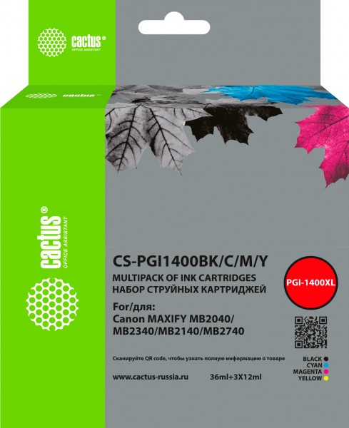  CACTUS CS-PGI1400BK_C_M_Y 4.  (72)  Canon MAXIFY 2040, 2340