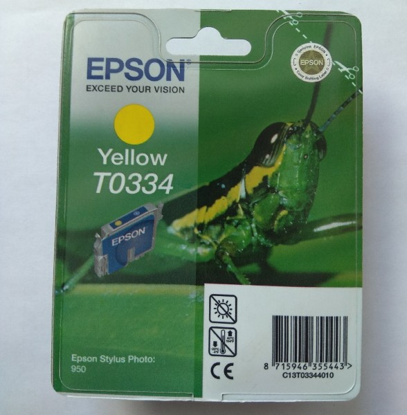 EPSON C13T03344010 Картридж T0334 желтый для SP950, 440 стр.