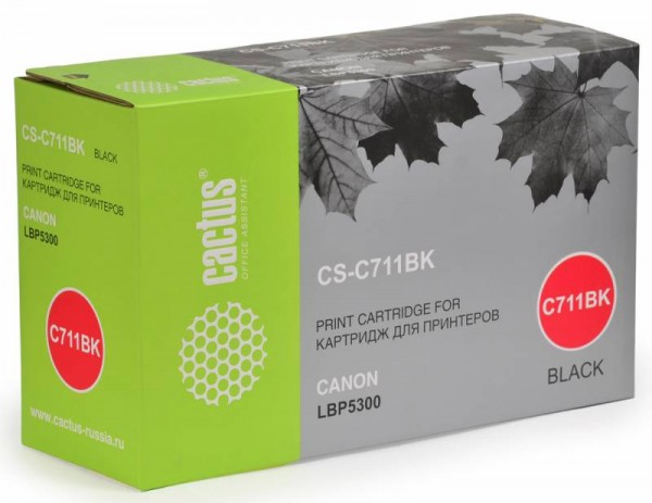 Картридж Cactus CS-C711BK черный совместимый Canon LBP5300, 5360, MF8450, 9130, 9170