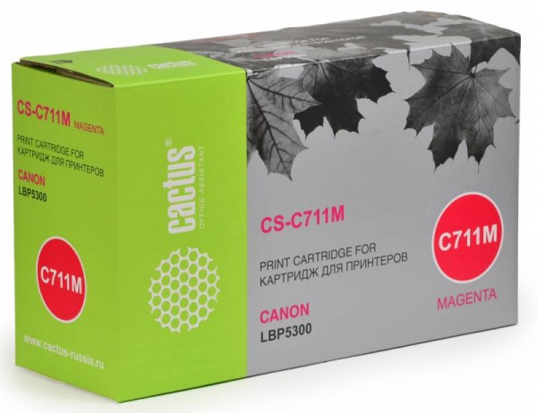 Картридж Cactus CS-C711M пурпурный совместимый Canon LBP5300, 5360, MF8450, 9130, 9170