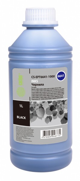 Чернила Cactus CS-EPT6641-1000 T6641 черный 1000мл для Epson L100, 132, 200, 222, 312, 362, 366
