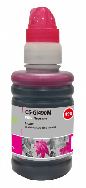 Чернила Cactus CS-GI490M GI-490 пурпурный 100мл для Canon PIXMA G1400, G2400, G3400