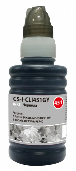  Cactus CS-I-CLI451GY  100  Canon Pixma iP8740 MG6340 MG6440 MG6640 MG7140 MG7540