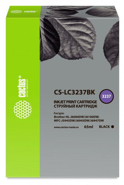 Картридж Cactus CS-LC3237BK черный совместимый Brother HL-J6000DW J6100DW