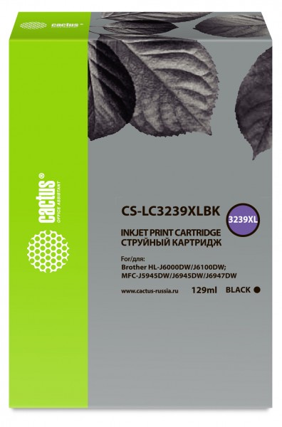 Картридж Cactus CS-LC3239XLBK черный совместимый Brother HL-J6000DW J6100DW