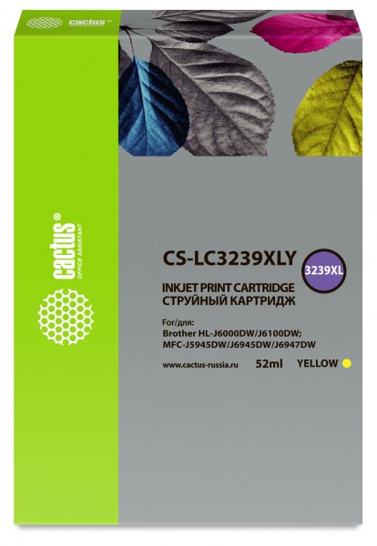 Картридж Cactus CS-LC3239XLY желтый совместимый Brother HL-J6000DW J6100DW