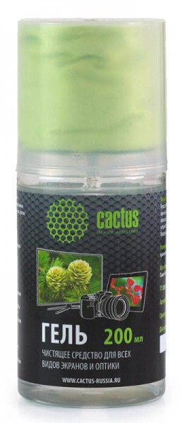 Чистящий набор (салфетки, гель) Cactus CS-S3004 для экранов и оптики 1шт 20x23см 200мл