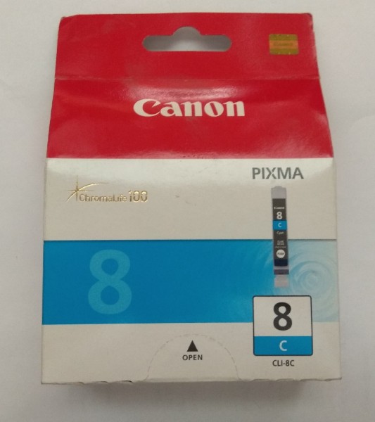 Canon CLI-8C Чернильница голубая для PIXMA MP800, MP500, iP6600D, iP5200, iP5200R, iP4200, IX4000, IX5000, 13 мл (0621B024)